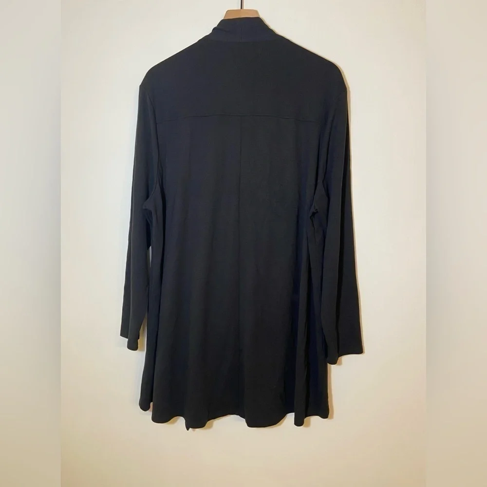 Nic + Zoe Half Zip Cardigan Sweater Womens 2X Black Long Sleeve Viscose